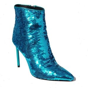 Alice + Olivia Celyn Sequin Bootie in Teal